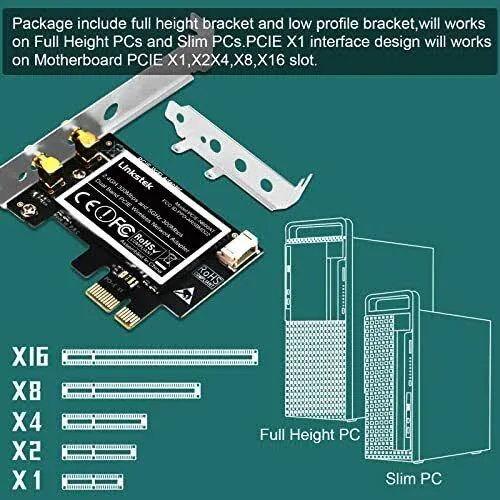 LinksTek Wireless N 600Mbps 2.4GHz 300Mbps and 5GHz 300Mbps PCI-E Wi-Fi Card ...