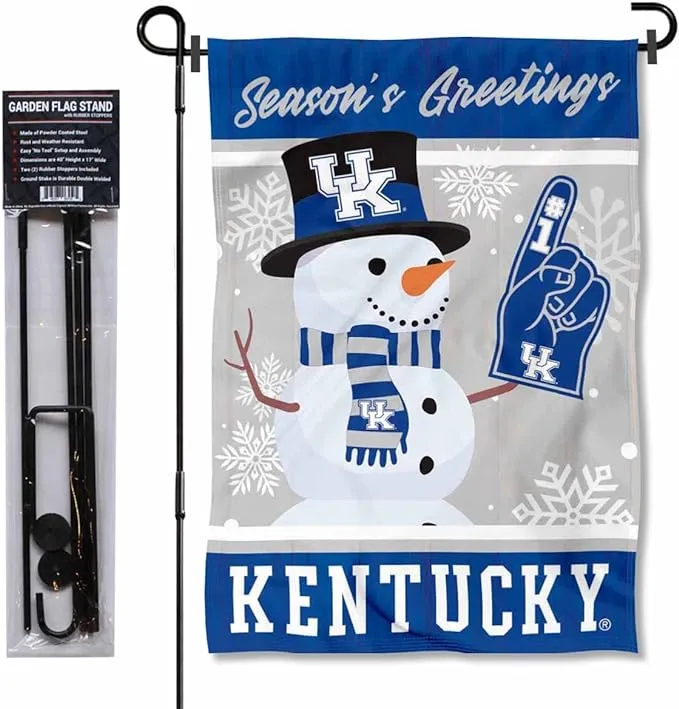 Kentucky Wildcats Holidays Snowman Garden Flag and Yard Stand Included