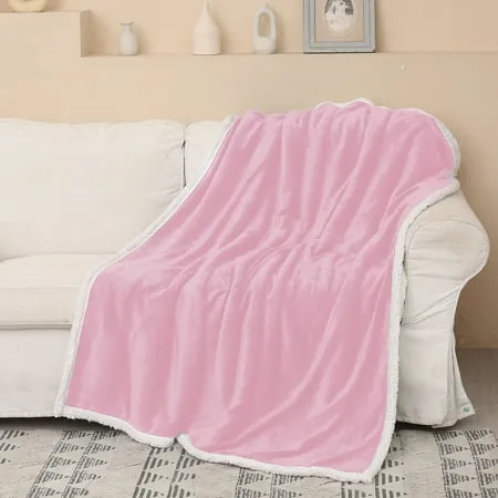 Catalonia Pink Fluffy Sherpa Throw Blanket, Super Soft Mink Fleece Couch Blanket, TV Bed Fuzzy Blanket, Fluffy Comfy Warm Heavy Throws, Comfort Caring Gift, 50x60 inches