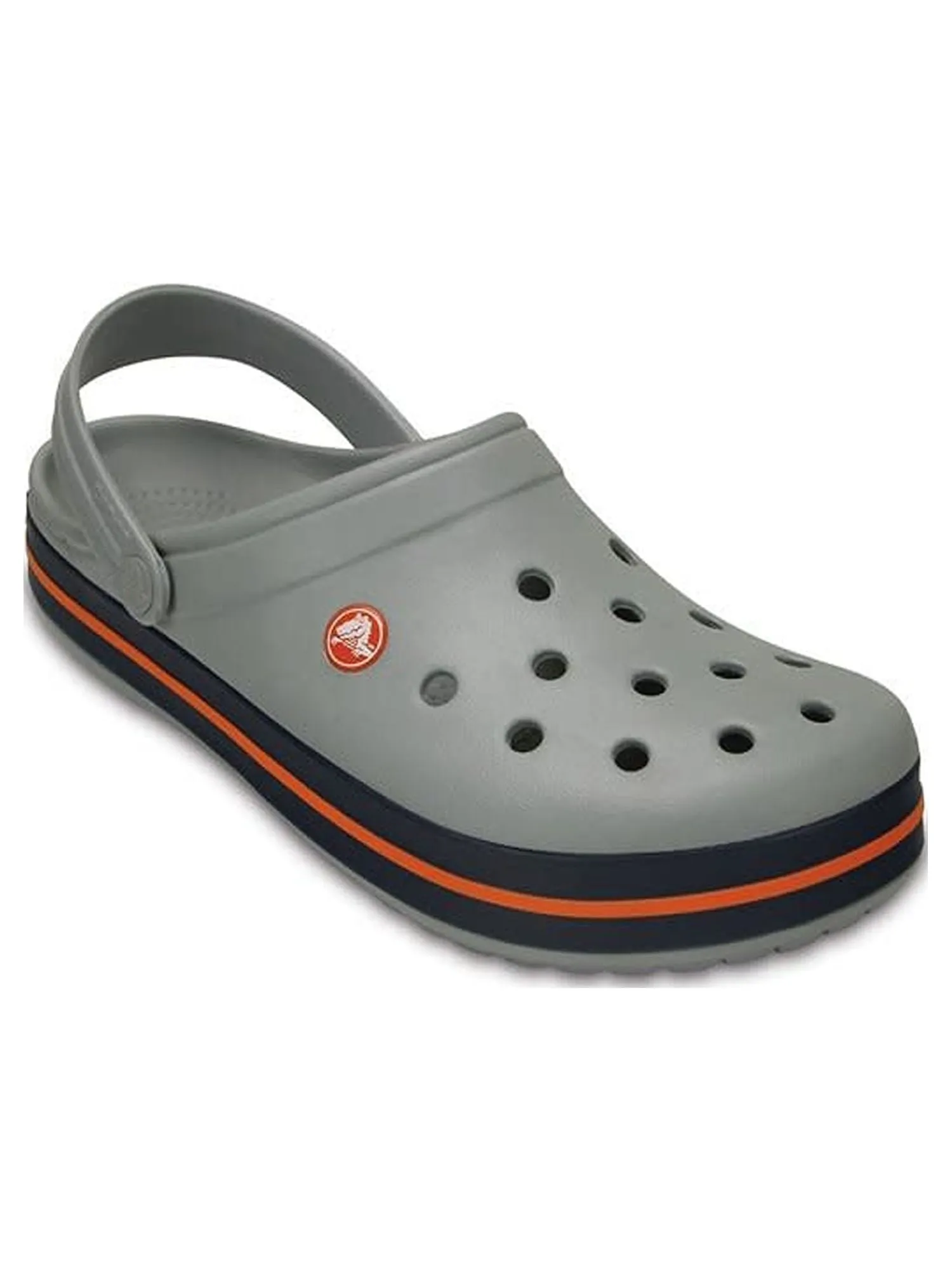 Crocs Unisex Men/'s and Women/'s Crocband Clog, Light Grey/Navy, 9 US