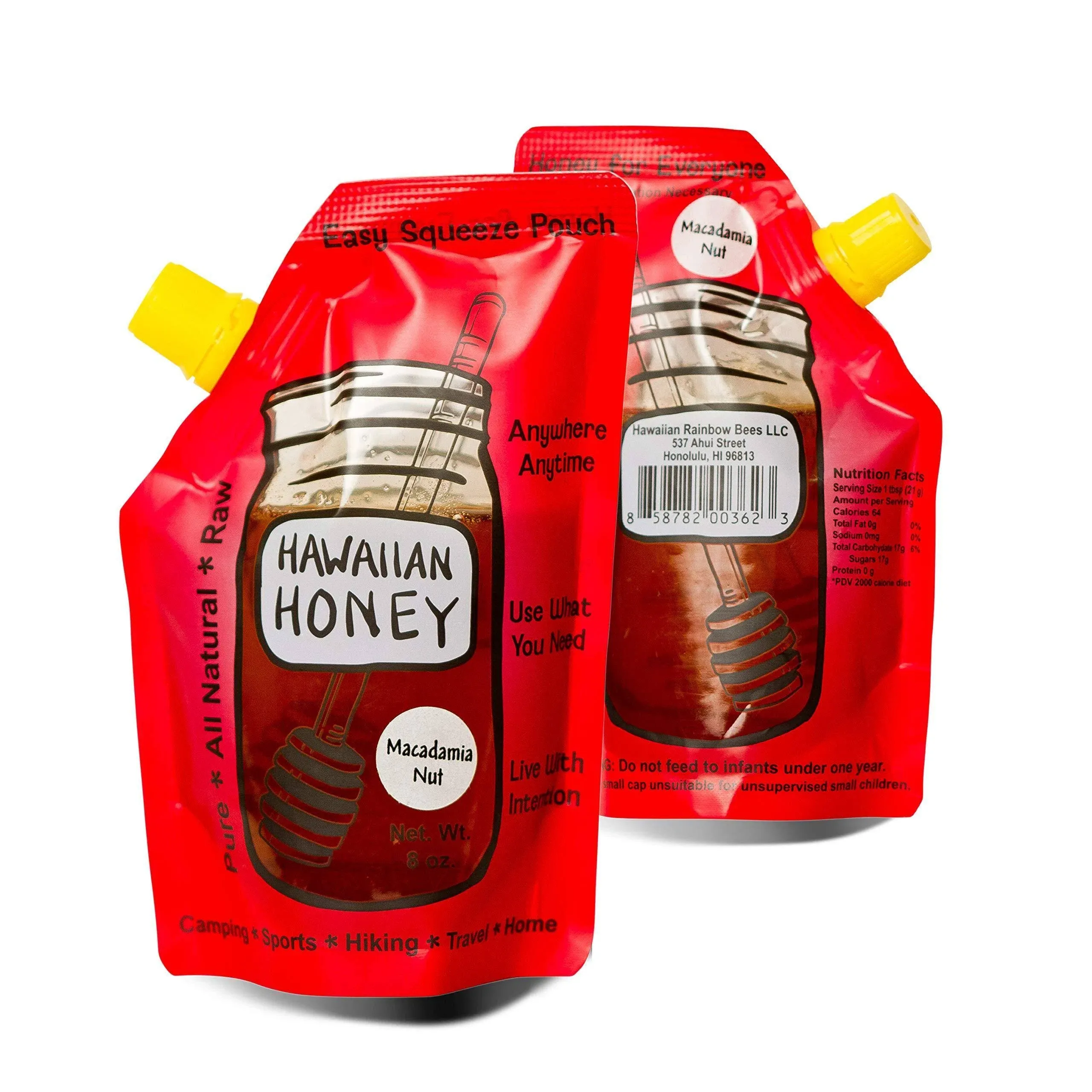 Hawaiian Rainbow Bees Honey Easy Squeeze Pouch 8 Ounce (Pack of 1)