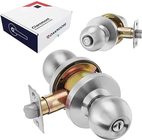 Claremont Commercial Bathroom Door Knob Lock - Privacy Bathroom Lock Set for ...