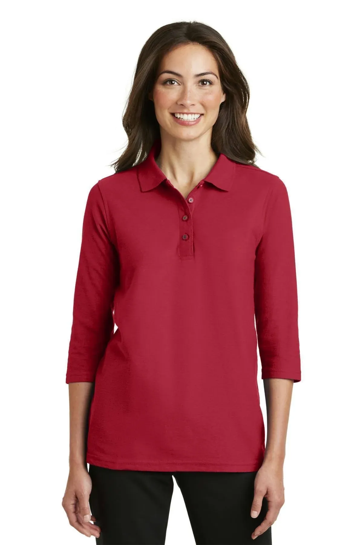 Port Authority Ladies Silk Touch 3/4-Sleeve Polo