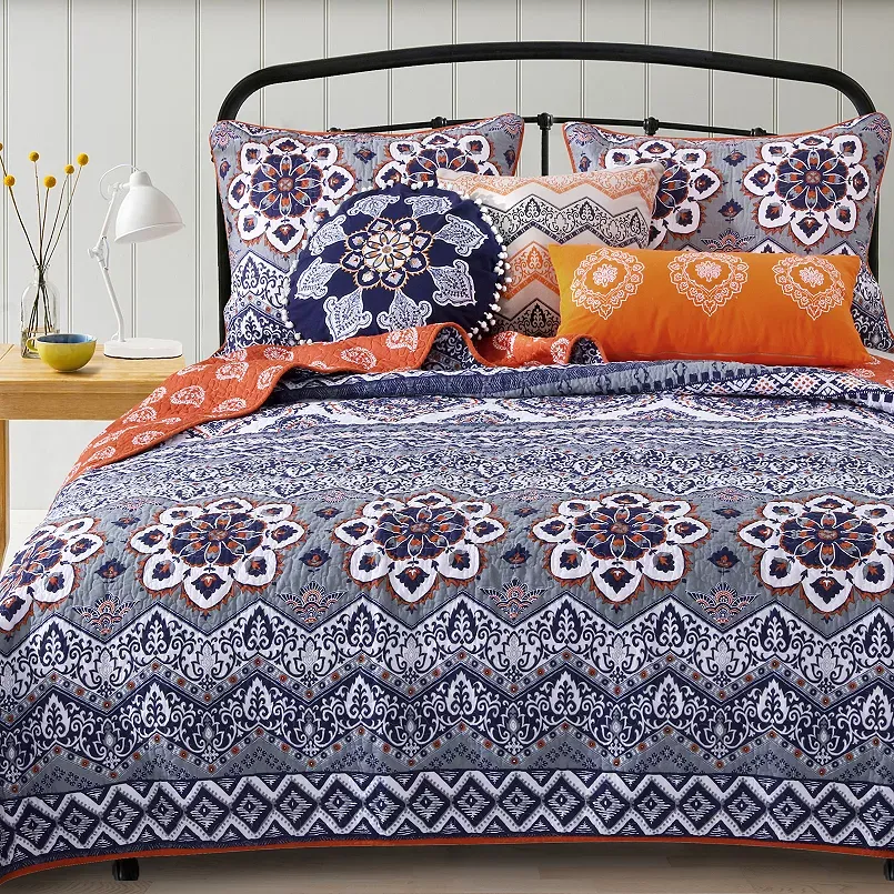 Greenland Home Fashions Medina Bedding Set 5-Piece King/Cal King Saffron - Traditional - Quilts And Quilt Sets - by Uber Bazaar | Houzz