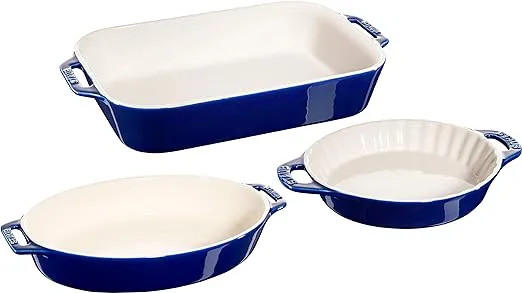 Staub Ceramic Baking Dish Set, 3pc, White