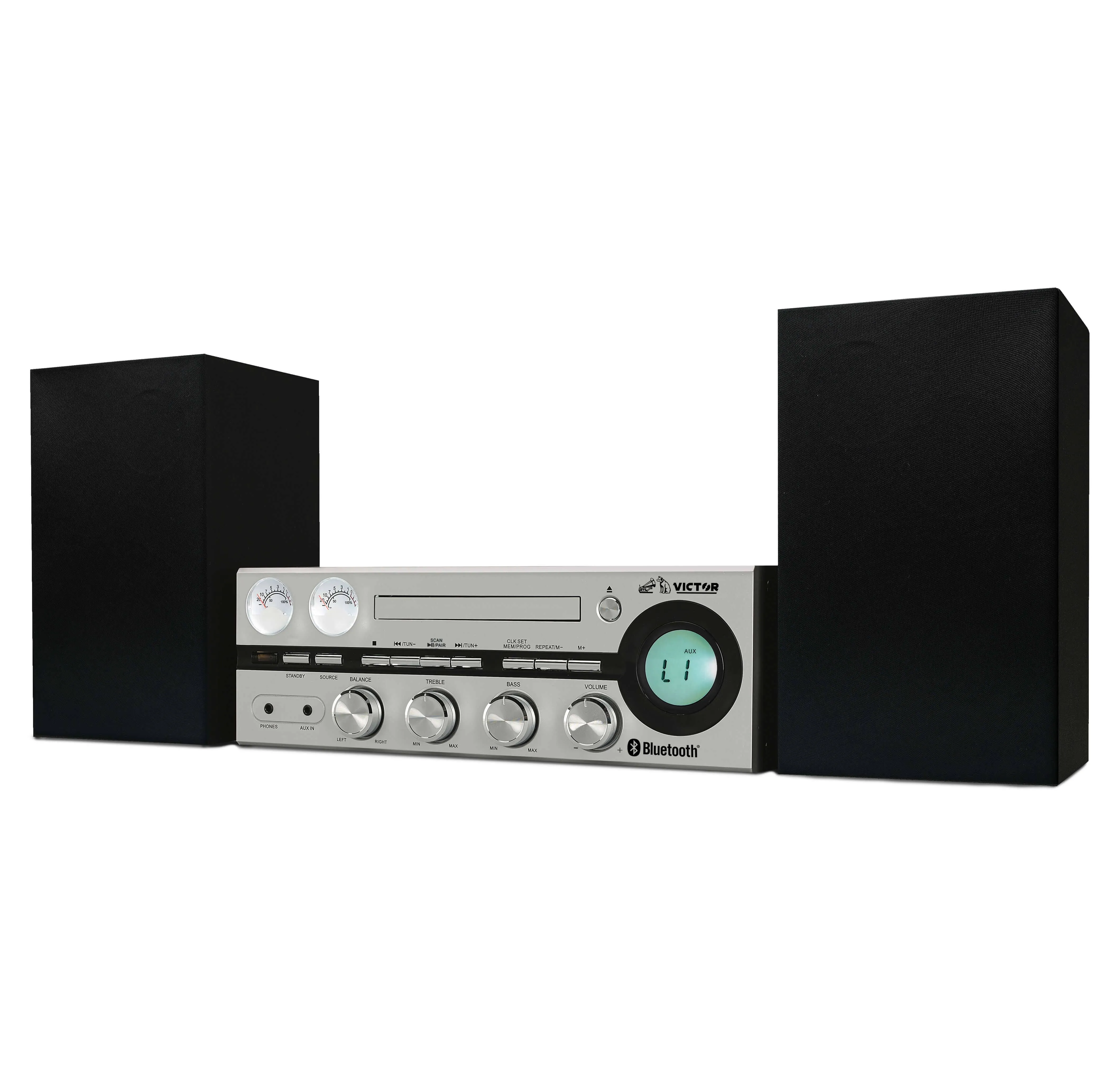 Victor Desktop CD Stereo System - Silver