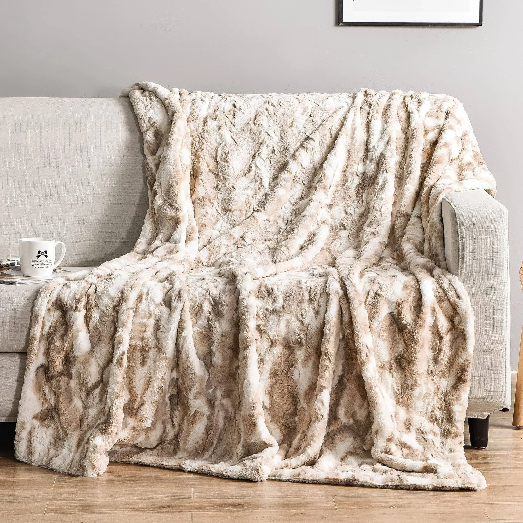 Soft Throw Blanket, 50&#034; x 60&#034; Luxurious Warm Thick Fall Throw Blanket, Elegant 