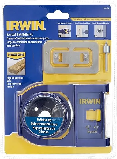 IRWIN Door Lock Installation Kit for Wooden Doors (3111001)