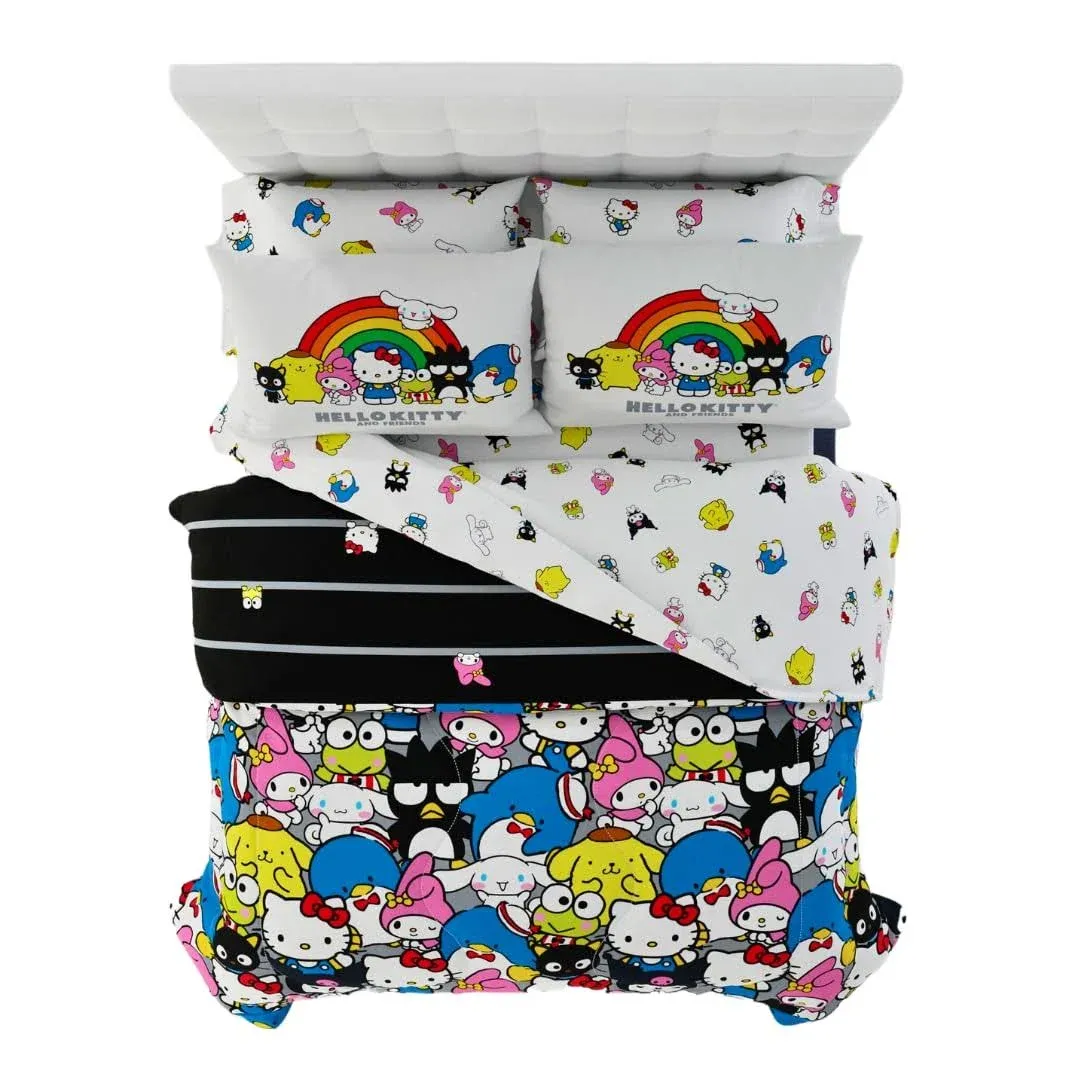 Franco Sanrio Hello Kitty & Friends Bedding 7 Piece Super Soft Comforter and ...