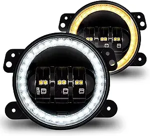 TRUE MODS 4-inch 60W LED Fog Lights Compatible w/Jeep Wrangler JK Unlimited JKU Front Bumper Accessories 2007-2018 Round Driving Lights