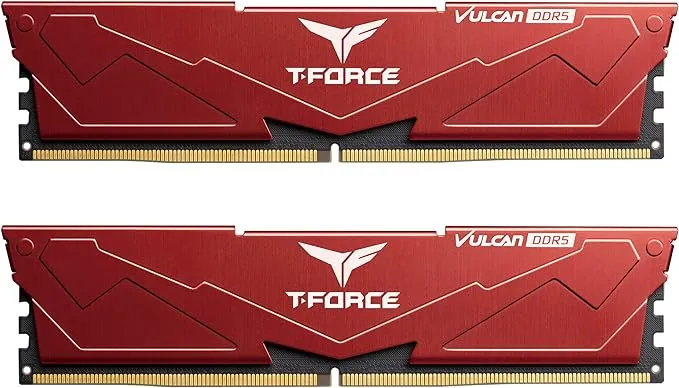 TEAMGROUP T-Force Vulcan DDR5 32GB (2x16GB) 6400MHz (PC5-51200) CL40 Desktop Memory Module Ram for 600 700 Series Chipset XMP 3.0 Black FLBD532G6400HC40BDC01