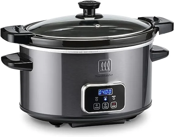 Toastmaster 4-Quart Digital Slow Cooker with Locking Lid (Stainless Steel)