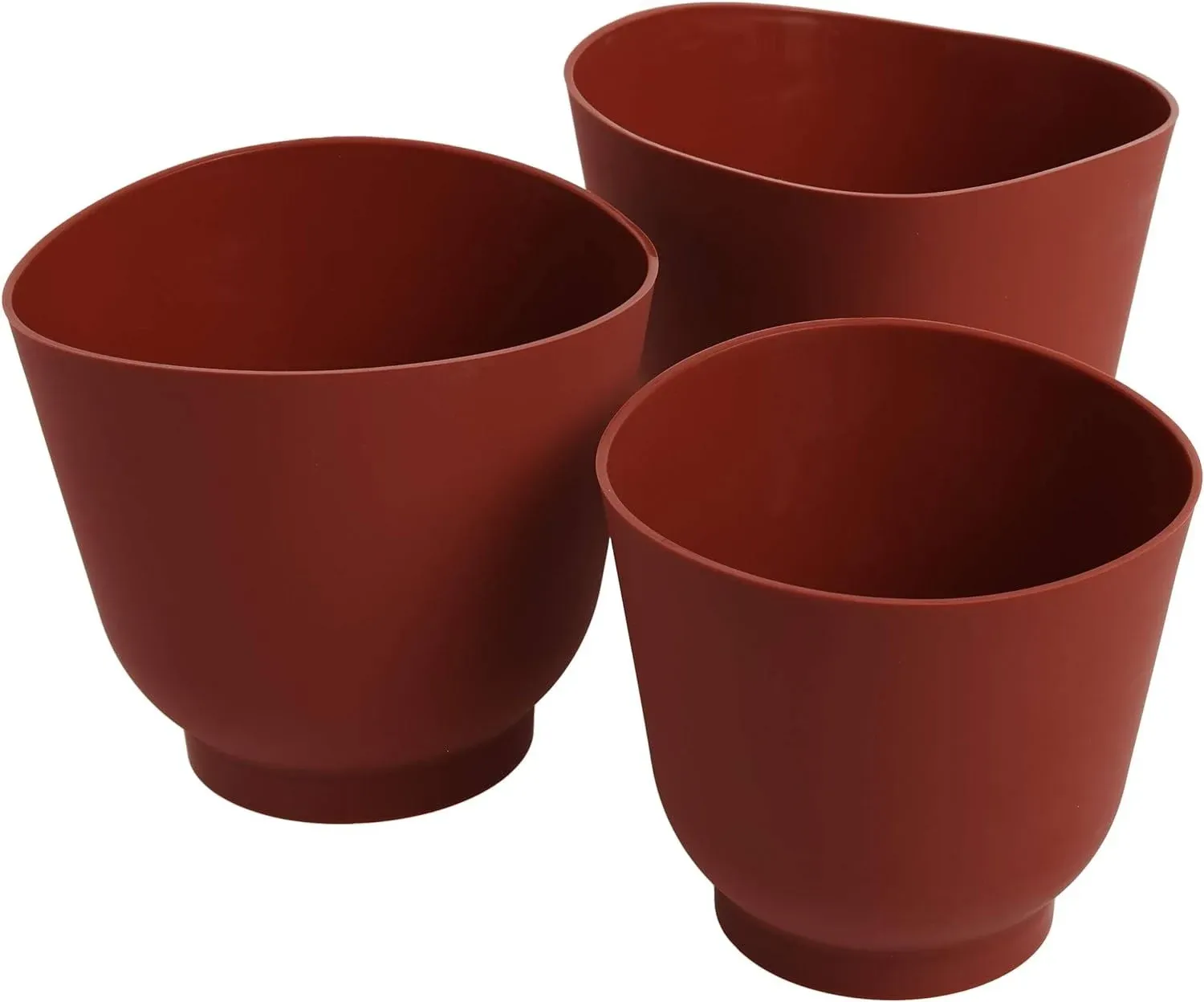 Norpro 3 Piece Silicone Bowl Set, Red, 6.5 x 6.5 x 6.2 inches, As Shown,0.16 L/Day