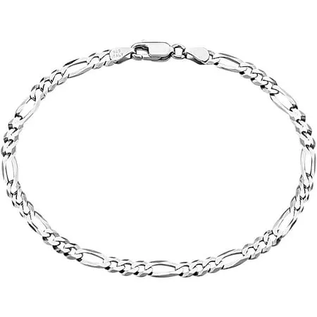 Savlano 925 Sterling Silver Italian Solid Figaro Link Chain Bracelet For Men & Women - Made in Italy Comes With Savlano Gift Box