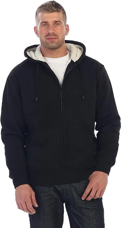 Gioberti Men's Soft Heavyweight Sherpa Lined Fleece Hoodie Jacket