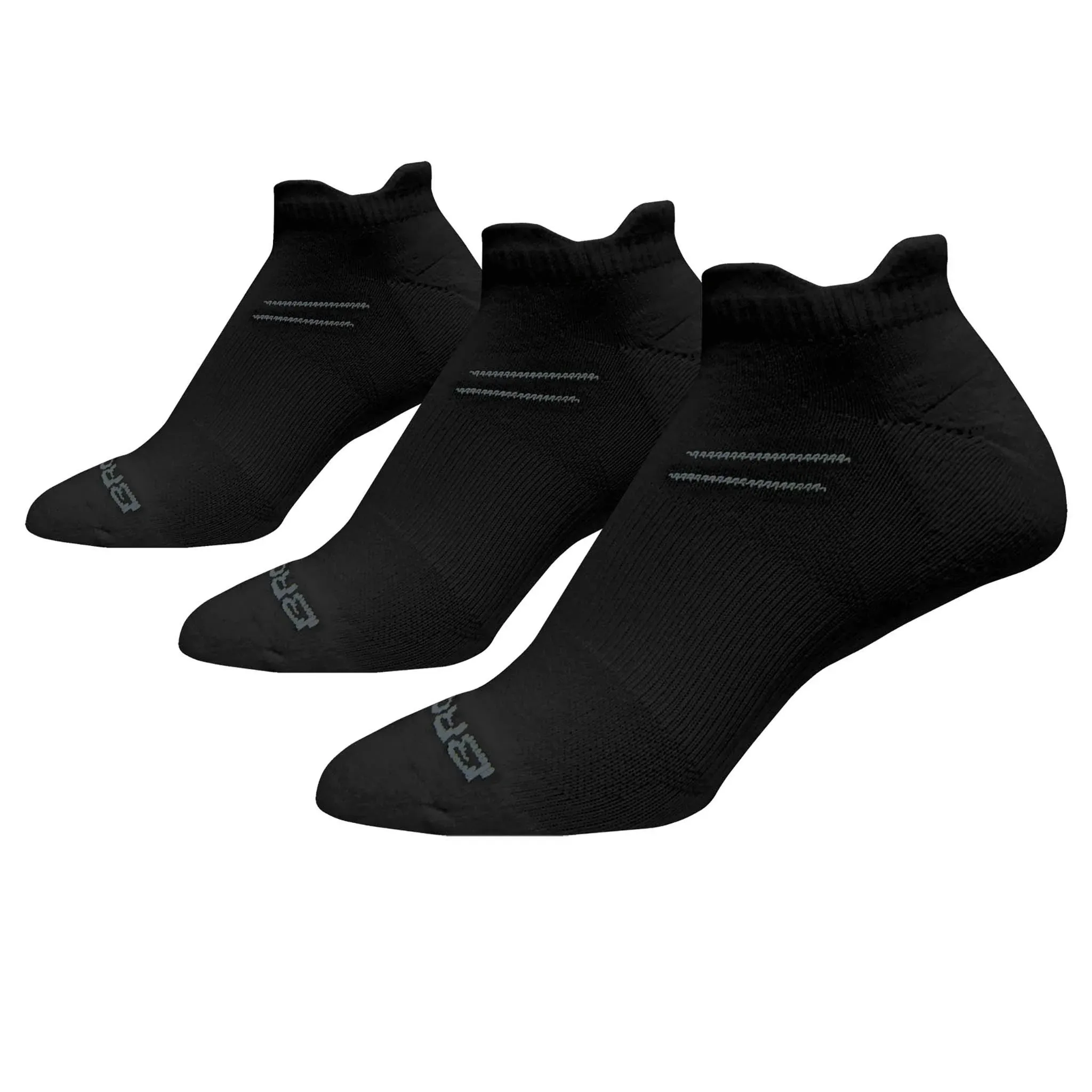 Brooks Run-In Ankle Socks 3-Pk Black Unisex sz M Low Cut Tab Athletic Running