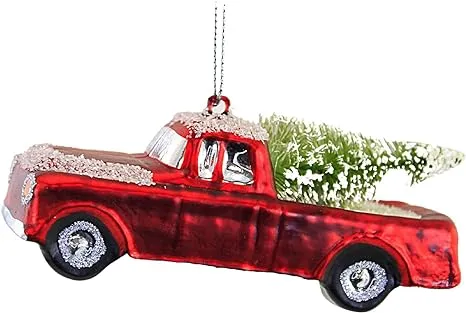 Primitives By Kathy 4.25 Inches Long Glass Truck hanging Ornament