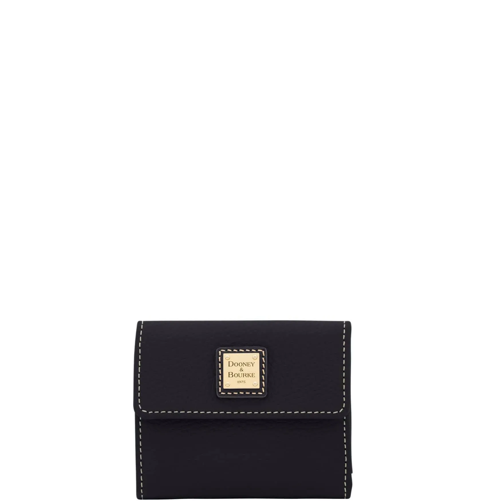 Dooney & Bourke Pebble Grain Small Flap Credit Card Wallet - Black Black