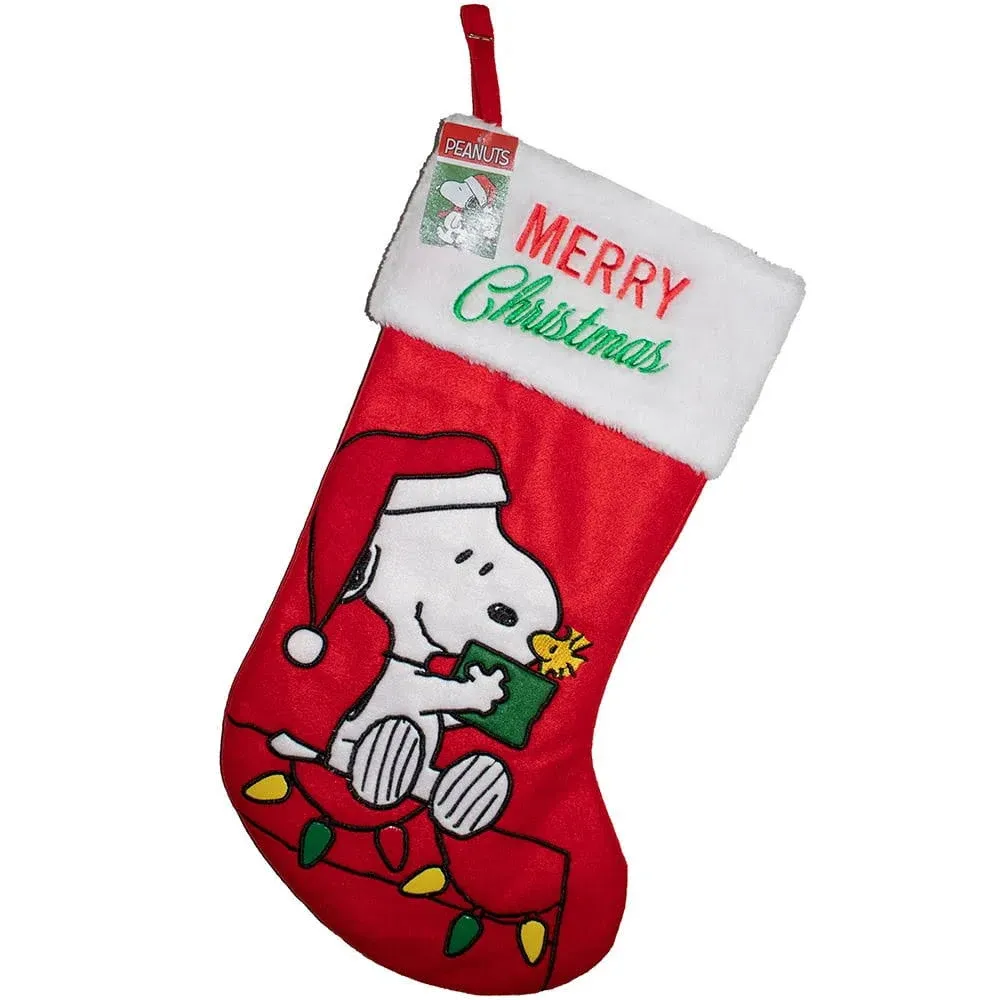 Kurt Adler Peanuts Snoopy 19-Inch Applique Stocking