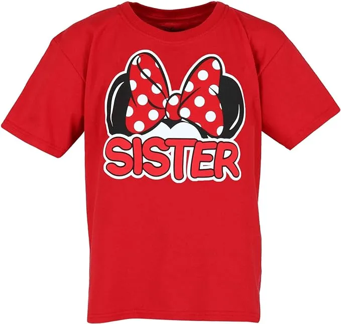 Disney Matching Family Collection Minnie Mouse Sister T-Shirt, Small Red