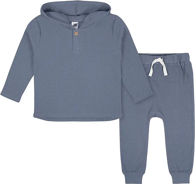 Gerber baby-boys Toddler 2-Piece Waffle Hooded Top & Jogger Set