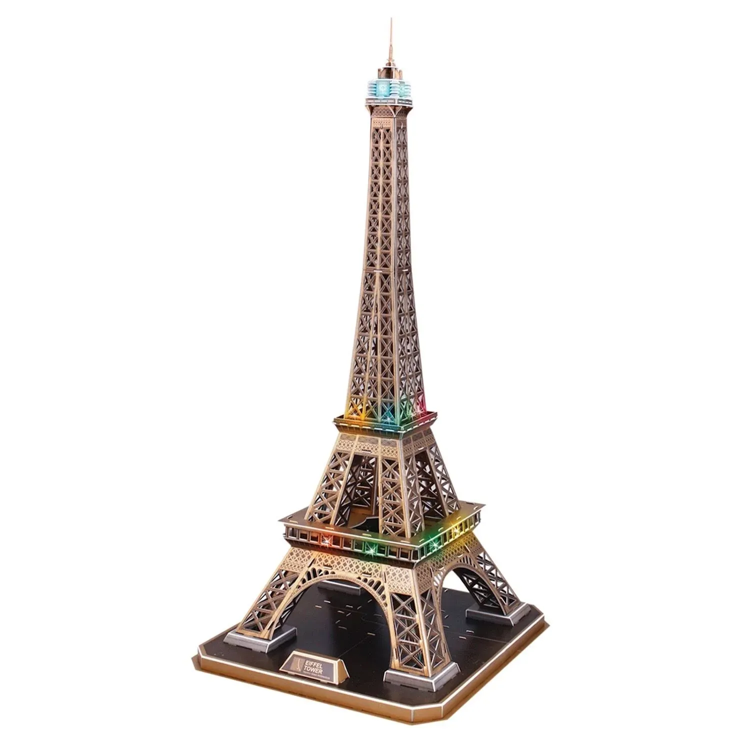 CubicFun 3D Puzzle for Adults Eiffel Tower with Shining LED Lights, Romantic Paris Architecture Model Building Kits Decor, Gift for Women Men, 84 Pieces