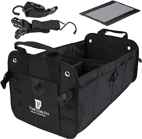 TRUNKCRATEPRO Premium Multi Compartments Collapsible Portable Trunk Organizer