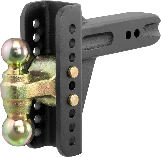 CURT 45902 Adjustable Channel Mount with Dual Ball (2-1/2" Shank, 20,000 lbs., 6" Drop)