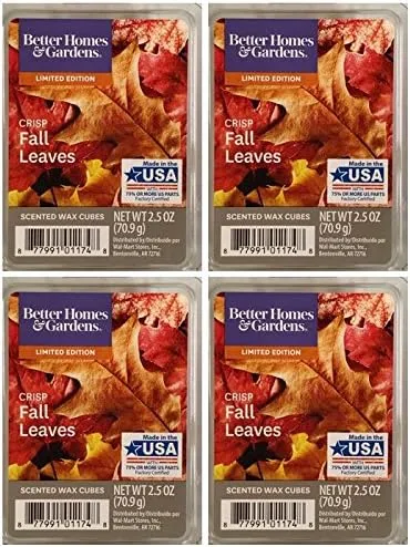 Better Homes and Gardens Crisp Fall Leaves Scented Wax Cubes, 4-Pack (2.5 Ounce each)