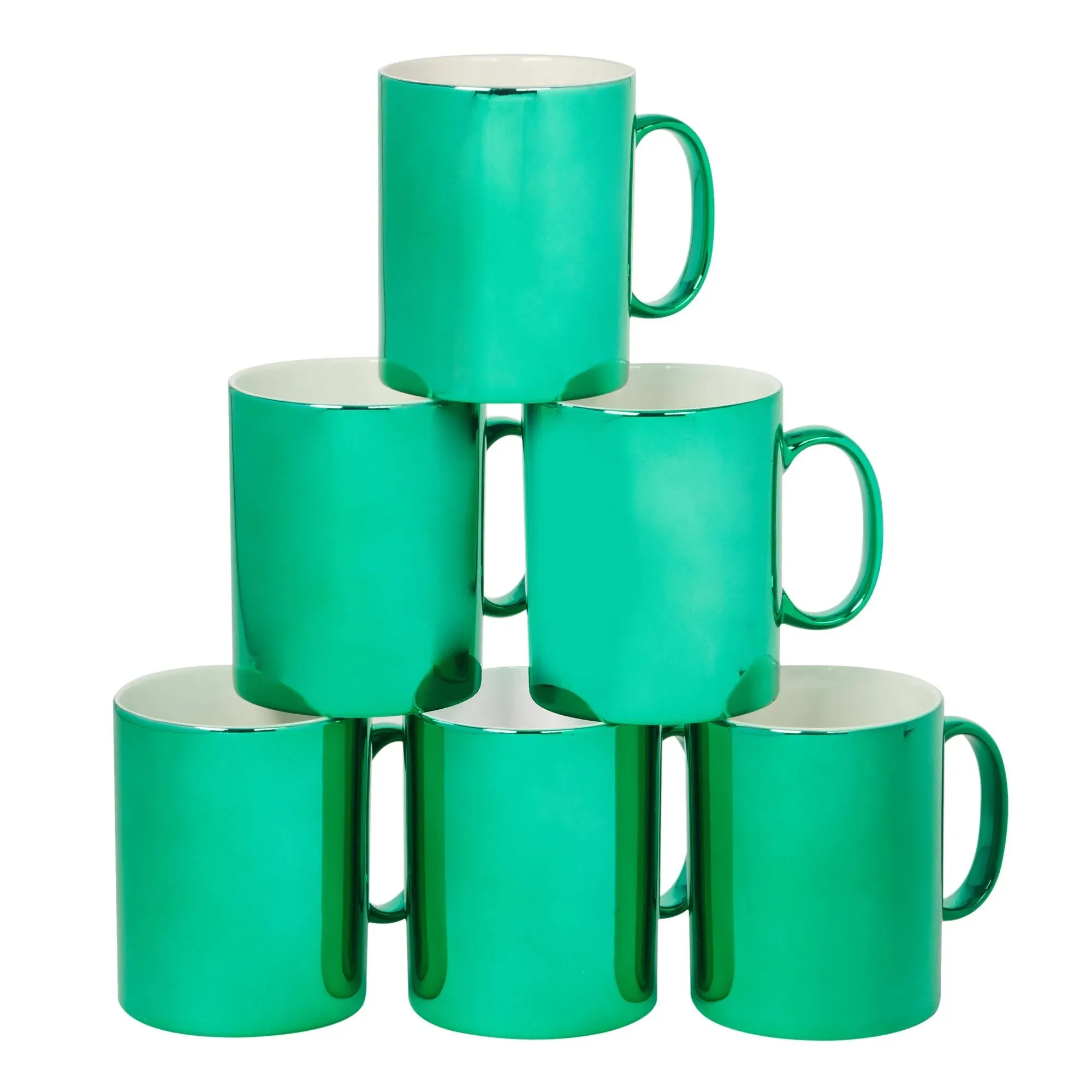 Certified International Holiday Lights Green 16 oz. Mugs, Set of 6, Multicolor