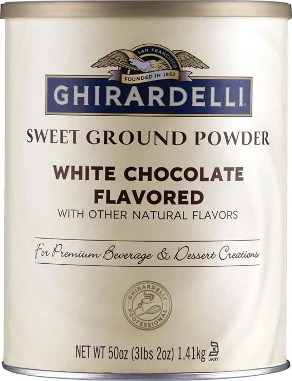 Ghirardelli Chocolate Sweet Ground White Chocolate Powder, 50 Oz