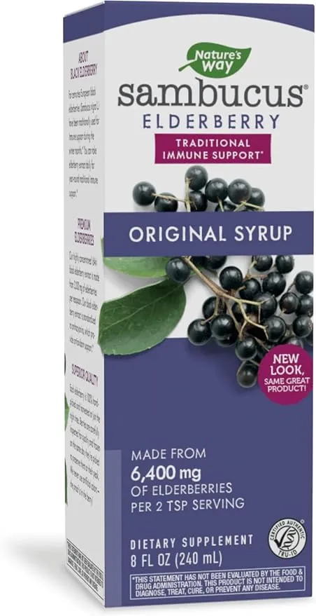 Nature's Way, Sambucus, Standardized Elderberry, Original Syrup, 8 fl oz (240 ml)