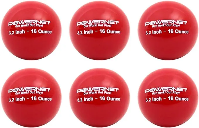 PowerNet 3.2 Weighted Hitting Batting Training Balls (6 Pack) | 12 oz Yellow | Build Strength and Muscle | Improve Technique and Form | Softball Size | Enhance Hand-Eye Coordination