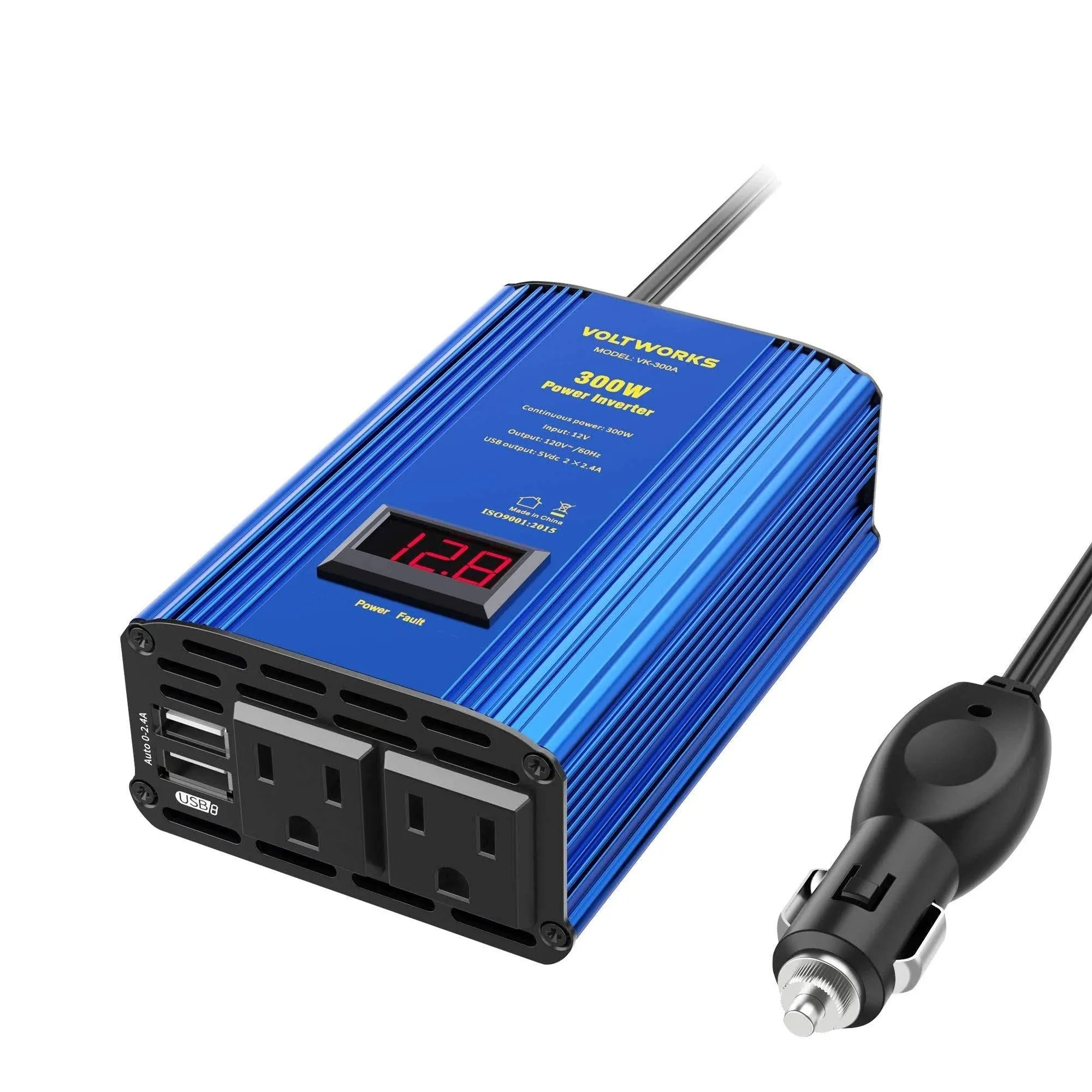 150W Car Power Inverter DC 12V to 110V AC Converter with 3.1A Dual USB Charger