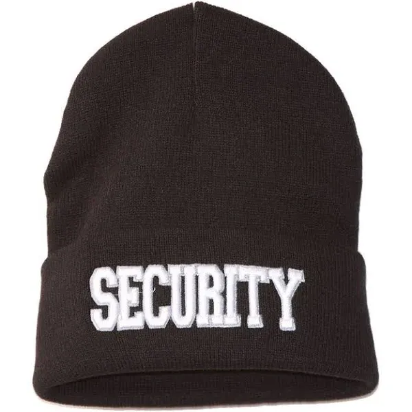 Security Knit Beanie Cuff Cap, Black