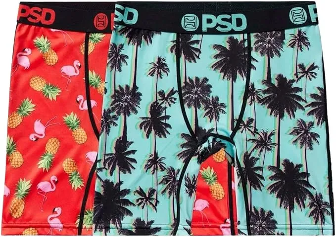 PSD Youth Boy's Tropical Print Boxer Briefs - Breathable and Supportive Kids Underwear with Moisture-Wicking Fabric