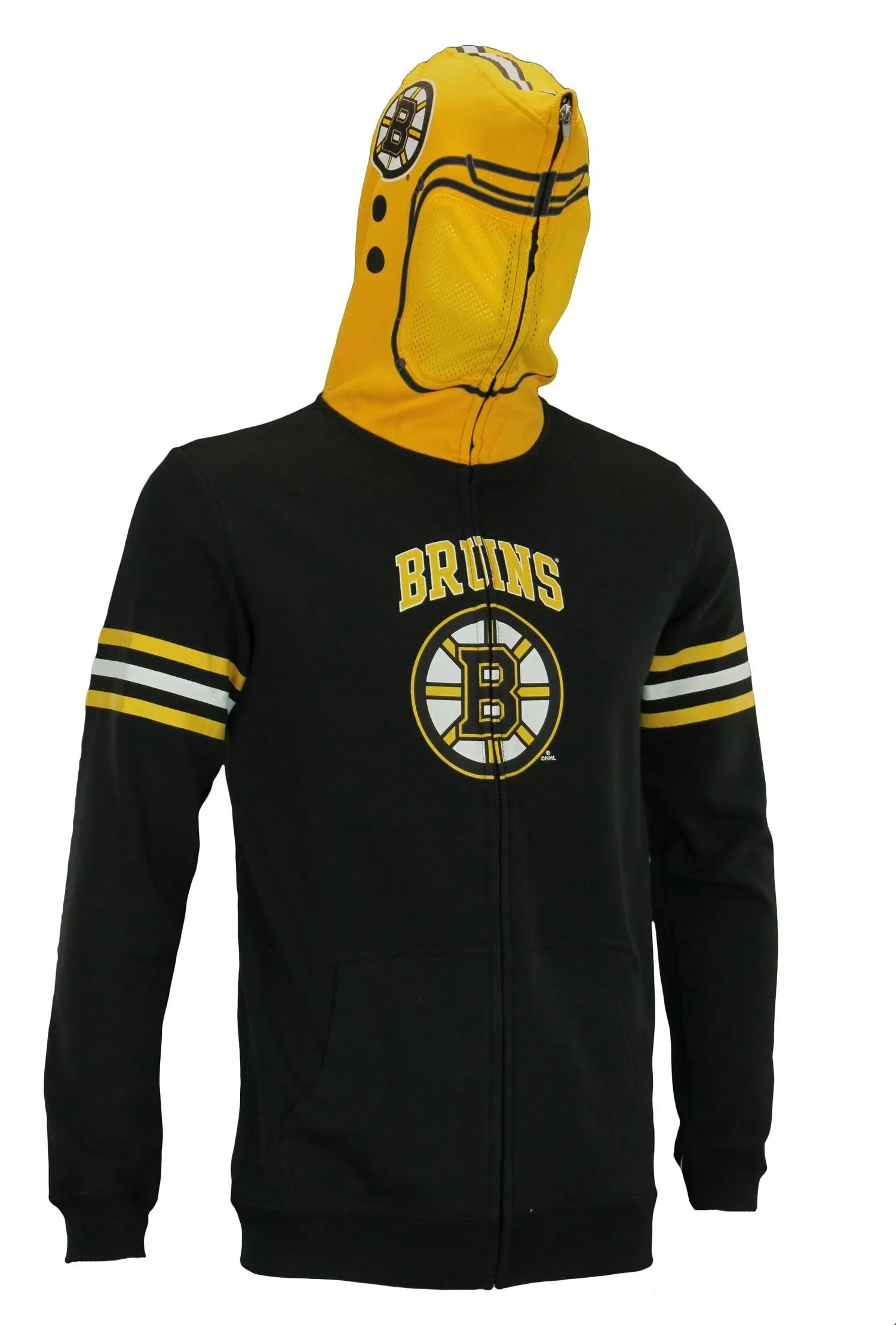 NHL Youth Boston Bruins Full Zip Helmet Masked Hoodie  Black