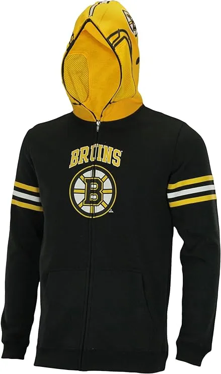 NHL Youth Boston Bruins Full Zip Helmet Masked Hoodie  Black