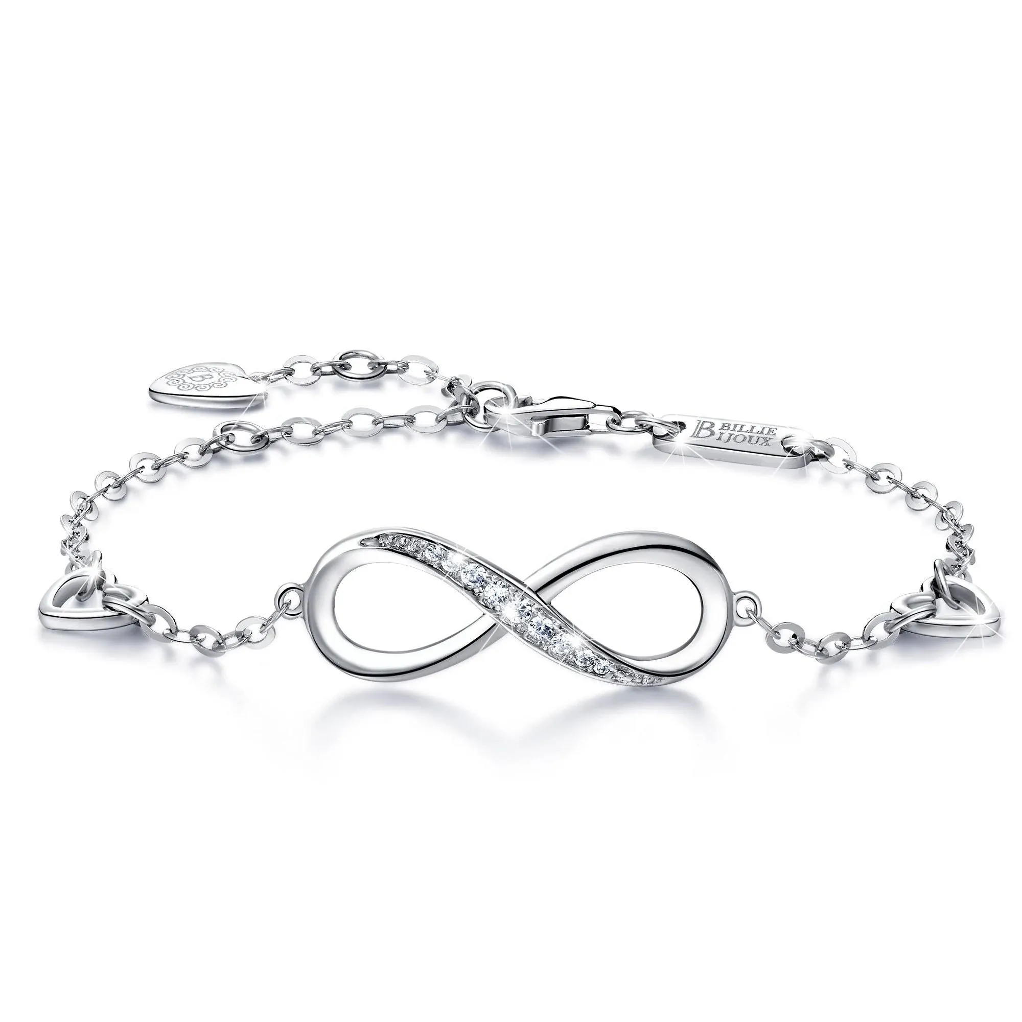 Billie Bijoux Womens 925 Sterling Silver Infinity Endless Love Symbol Charm ...