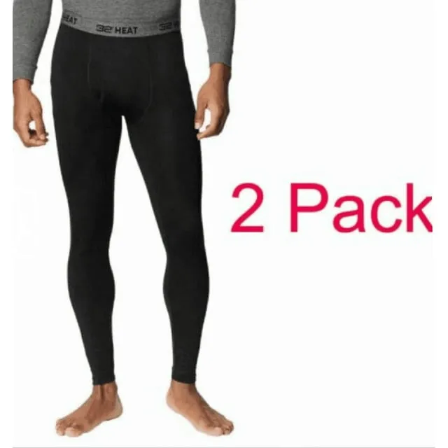 32 Degrees Mens 2 Pack Heat Performance Thermal Baselayer Pant Leggings