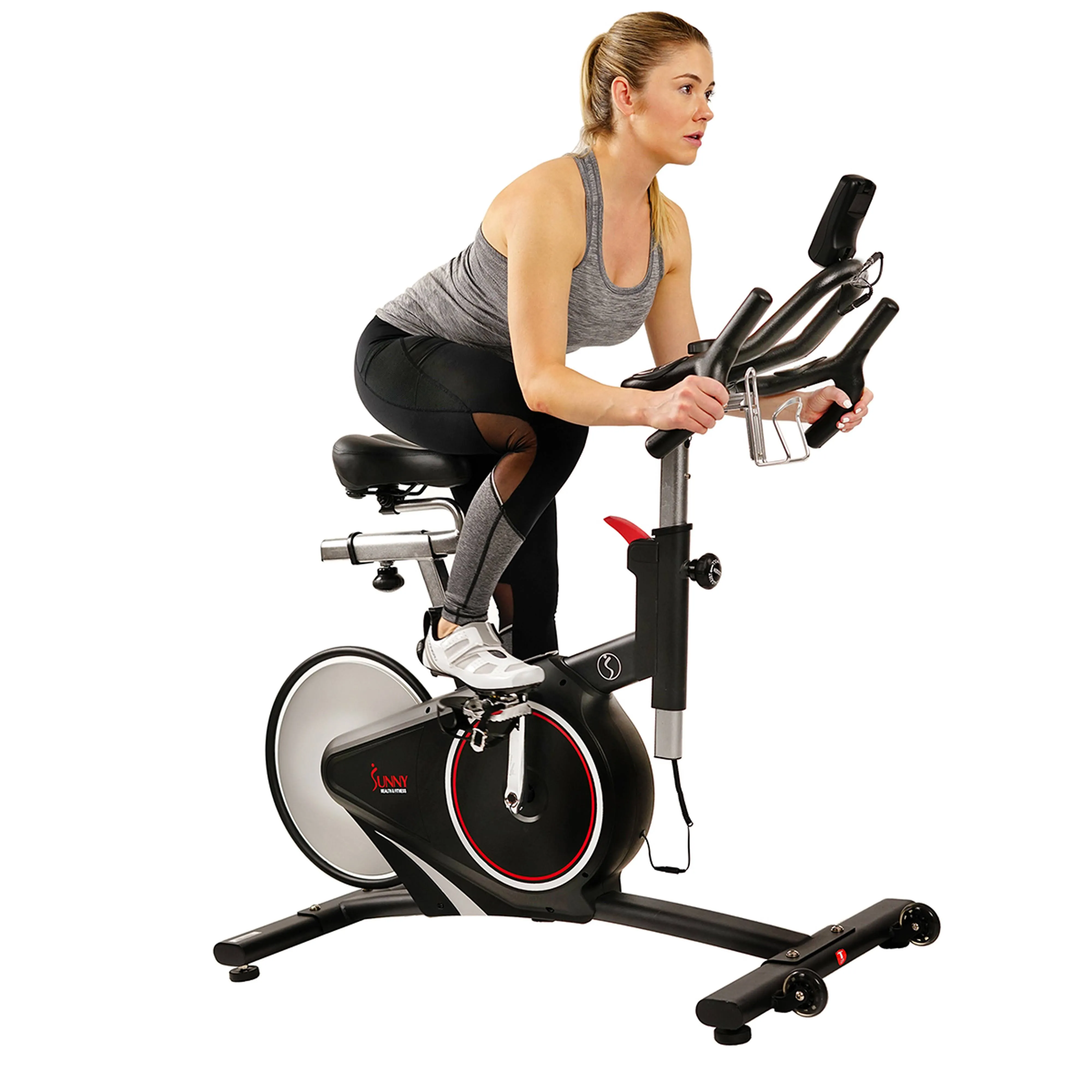 Sunny Health & Fitness Magnetic Belt Rear Drive Indoor Cycling Bike.