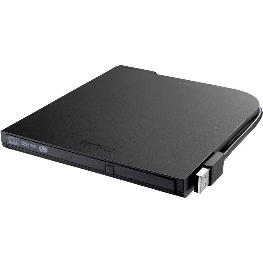 BUFFALO MediaStation Portable DVD Drive/External, Plays and Burns DVDs and CDs with USB Connection. M-DISC Support. Compatible with Laptop, Desktop P