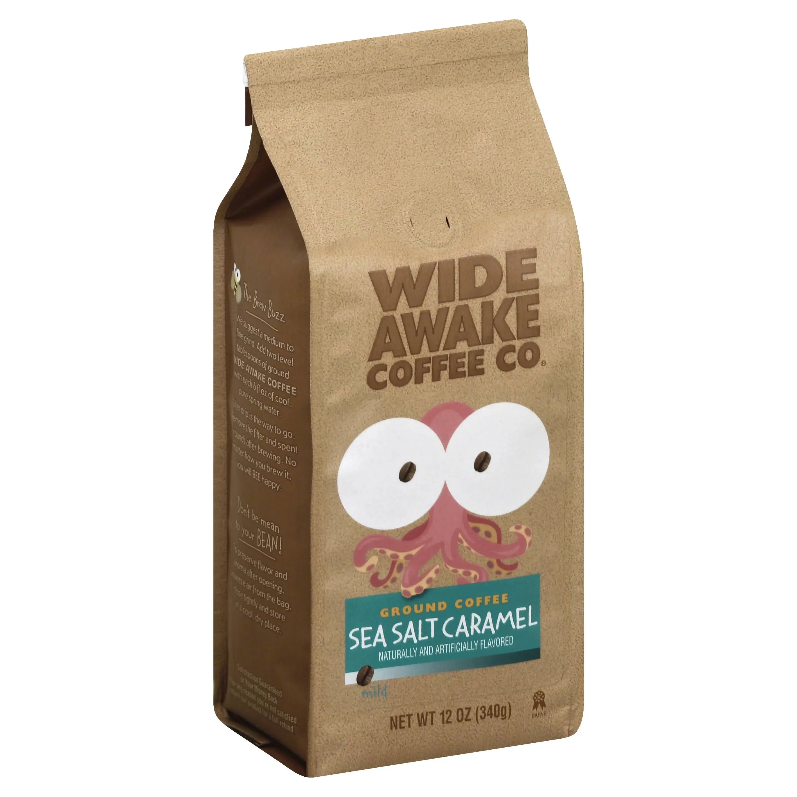 Wide Awake Coffee Co Coffee, Ground, Mild, Sea Salt Caramel - 12 oz