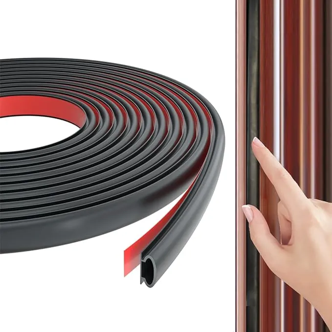 KAYLEINSTER 49 ft Rubber Door Weather Stripping Door Seal Strip for Doors & Windows,Self-Adhesive Door Insulation Strip, Soundproof Door Sealers for