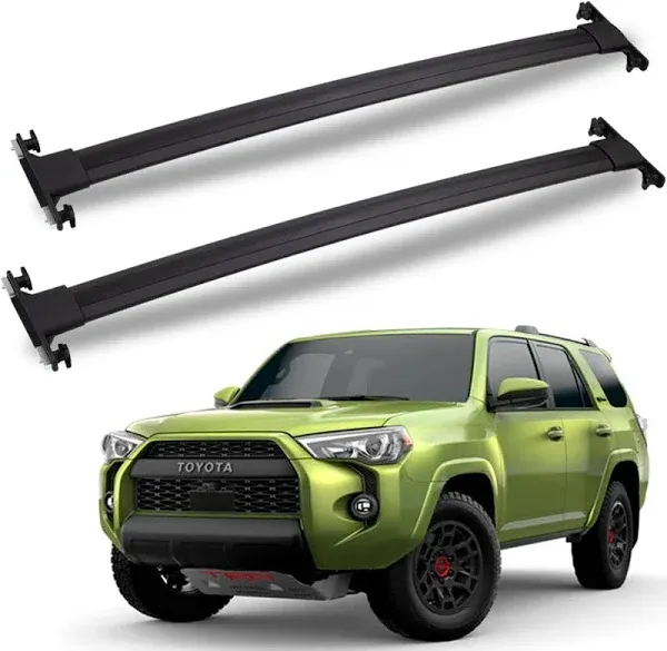 Roof Rack Cross Bars 220lb Compatible with Toyota 4Runner 2010-2024, Heavy Duty Aluminum clampers and Bars, Rooftop Cargo Rail Crossbars Canoe Bike Kayak Car Black Luggage Racks Carrier