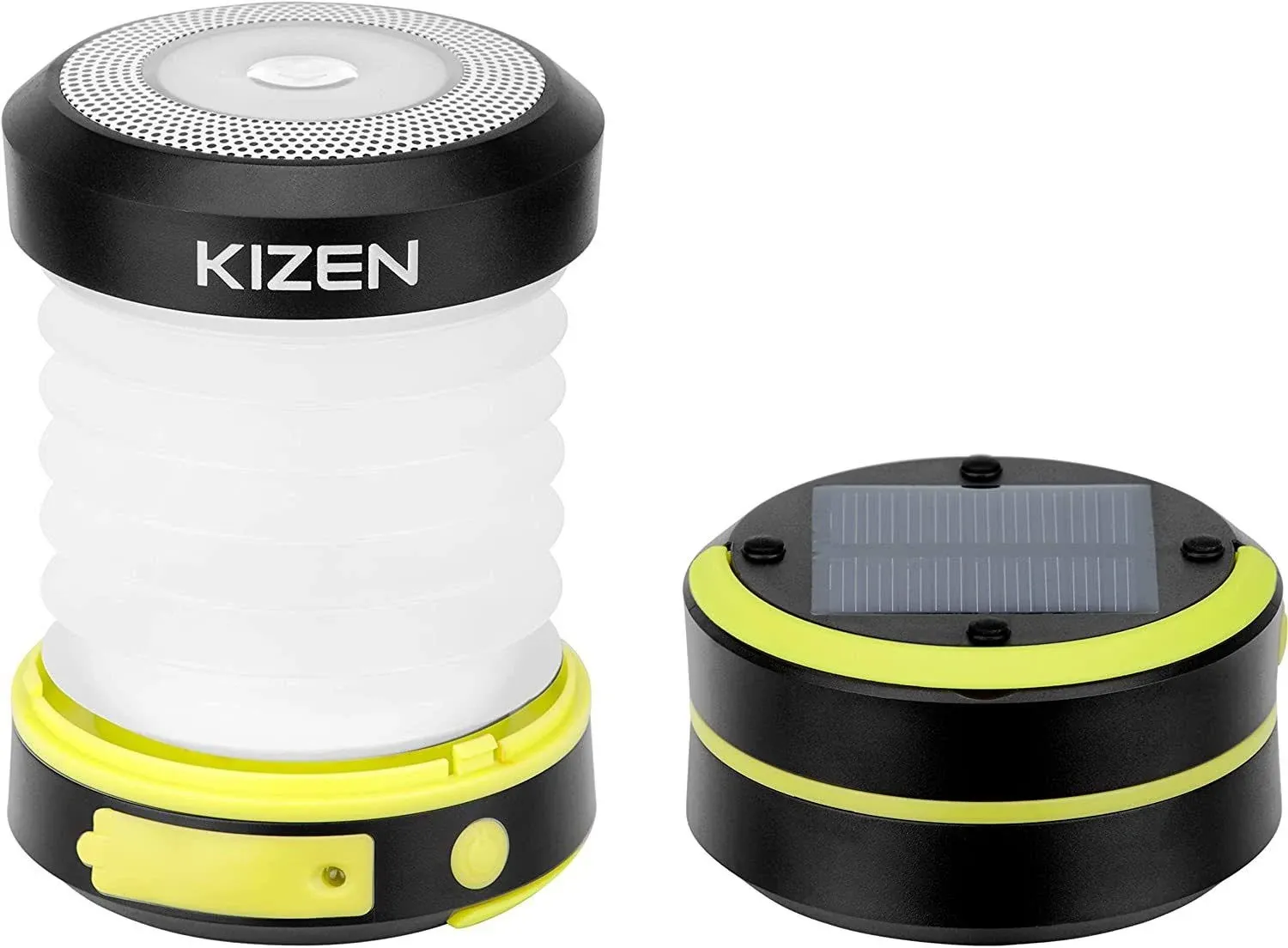 KIZEN Solar LED Camping Lantern - Collapsible, USB Rechargeable, Phone Charger, Blue