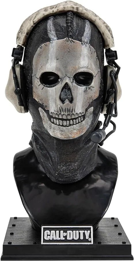 Call of Duty "Ghost Bust Statue - 8-inch Bust Statue Including Mask, Decorative Headphones, and Weighted Display Stand