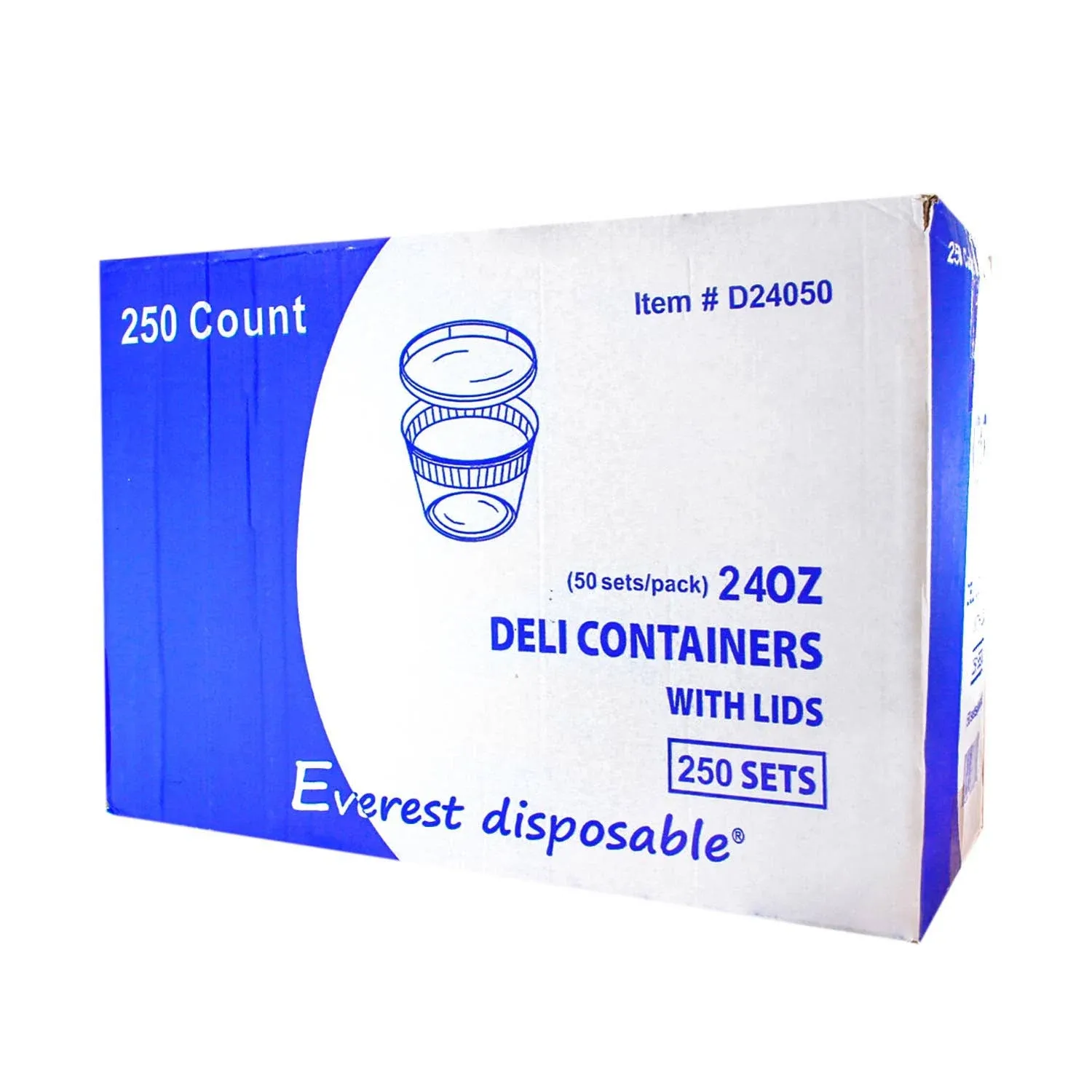 EDI-Round Deli Containers (24 oz, 250)