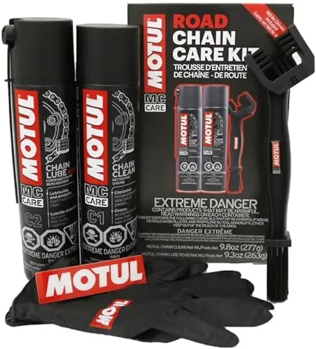 MOTUL 109767 Motorcycle Chain Clean Lube Kit C1 C2 Complete MC Care System Road Street 