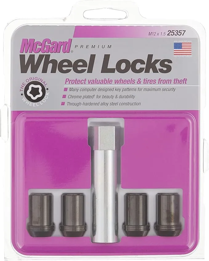 McGard 25357 Chrome Black Cone Seat Tuner Wheel Lock Set